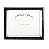 Award-A-Plaque with Blank Certificate, Plexi Cover, 10-1/2x13, Black Marble NUD18815M