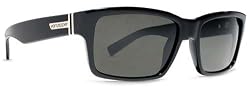 VON ZIPPER FULTON BLACK GLOSS PLASTIC SUNGLASSES