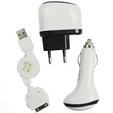 Produkt-Bild: Iprotect ORIGINAL 3 in 1 Zubeh&ouml;r SET Mini Power Ladeger&auml;t Ladekabel USB Netzteil + USB Datenkabel mit R&uuml;ckzugsfunktion + KFZ Adapter f&uuml;r: iPhone 4S / 4GS / 4/ 4G / 3G / 3GS , iPod nano / touch/ classic