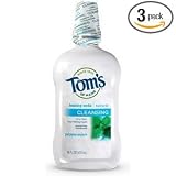 Tom's of Maine Peppermint Baking Soda Cleansing Mouthwash, 16-Ounce (Pack of 3)