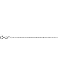 10K White Gold 0.8mm Diamond Cut Singapore Chain with Spring Ring Clasp