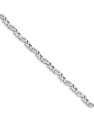 Genuine .925 Sterling Silver Diamond X Bracelet 6.7 Grams . 100% Satisfaction Guaranteed.