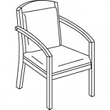 Basyx VL853NSP11 Leather/Wood Guest Chair, BLK Leather Upholstery w/Mahogany Veneer Frame