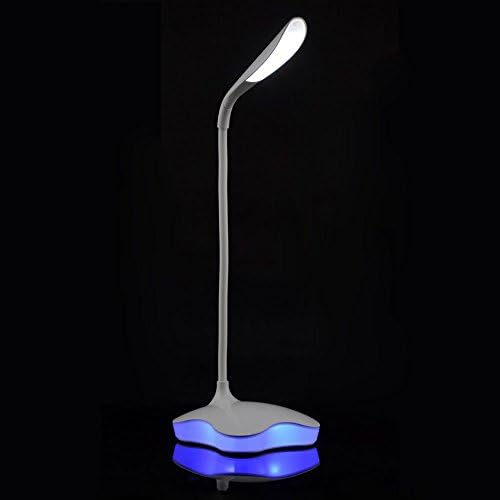 Sdida 2 in 1 Rechargeable Night Light Eye-Protection LED Desk Lamp (3-Level Dimming, Touch-Sensitive Control, 360° Flexible Angles) 4-Leaf Clover Mood Lighting (Blue)
