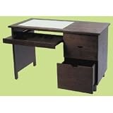 Modern Office Desk - L01 G3 (Dark Espresso) (30 H x 48 W x 24 D)
