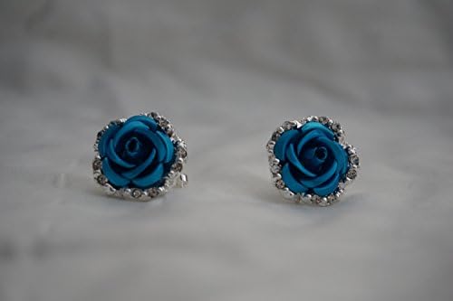 AZULE Flower Design Earrings (Blue)