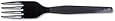 Dixie Plastic Cutlery, Heavy Mediumweight Forks, Black, 100/Box