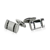 Polished Stainless Steel Cufflinks with Exposed Cables with Presentation Box