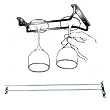 New, 24-Inch Long, Wine Glass Rack, Wire Hanging Rack, Wine Glass Hanging Rack, Wire Wine Glass Hanger Rack, Stemware Rack, Under Cabinet, Chrome Finish