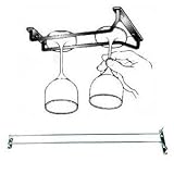 New, 24-Inch Long, Wine Glass Rack, Wire Hanging Rack, Wine Glass Hanging Rack, Wire Wine Glass Hanger Rack, Stemware Rack, Under Cabinet, Chrome Finish