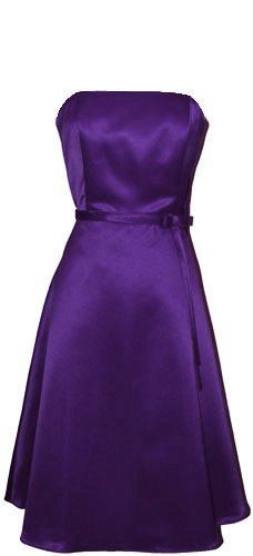 Prom Dresses, 50's Strapless Satin Formal Bridesmaid Prom Dress Holiday Gown - M