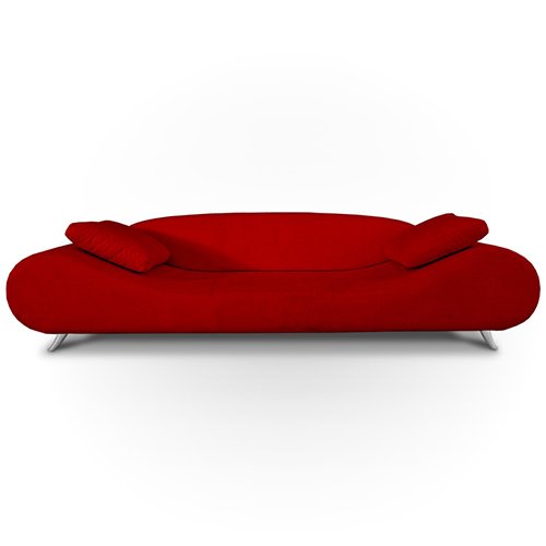 Modern Red Lounge Three Seater Sofa
