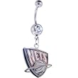 NBA New Jersey Nets Crystalline Gem Belly Ring