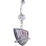 NBA New Jersey Nets Crystalline Gem Belly Ring