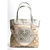 Coach 15013 Julia Op Art Perry Tote Pale Khaki Gold