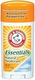 Arm & Hammer Essentials Natural Deodorant, Unscented, 2.5 oz.