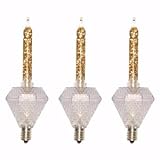 Vickerman 37523 - Clear with Gold Glitter Bubble Light Replacement 3 Pack
