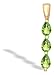14K Yellow Gold Genuine Pear Peridot 3-Stone Pendant