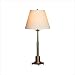 Kinetic Tapered Column Table Lamp in Antique Natural Brass with Ascot Bone Fabric Shade