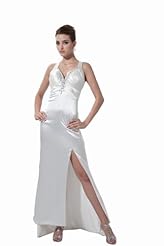 Girls Summer Satin  Lace-Up Evening Dress/Homecoming Dress/Bridesmaid Dress/Prom Dress/Wedding Party Dress  With Rhinestones