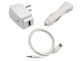 Brand New Accessory Bundle Kit for Apple Ipod Shuffle 2nd 3rd Generation Mp3 Player - USB Home Travel Ac Charger + USB Car Charger with Ic Chip + 2-in-1 2.0 USB Sync & Charge Data Cable