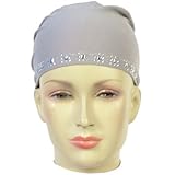 Bone Hair Cap Hijab with Diamonds: Grey