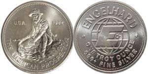 Engelhard Prospector silver 1 oz . Solid .999 Fine Silver Round