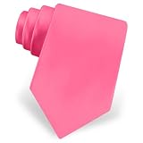 Fuchsia Extra Long Tie by Elite Solid - Pink Silk