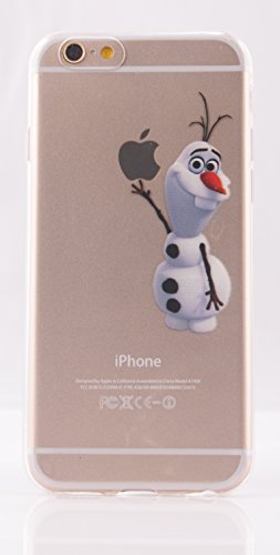(6 (4.7)-Olaf-Silicone Case) iPhone 6 (4.7) / 6s Case Fairy Tale Soft Rubber TPU Silicone Cases Featuring Disney Snow White Eating Apple Elsa Frozen Olaf Ariel Holding Apple for iPhone 6 (4.7)