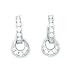 14K White Gold CZ Dangle Huggy Earrings