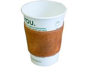 Genuine Jasper Brown Suede and Leather Coffee Sleeve