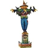 IMAGE OF Jim Shore Pumpkin Scarecrow On Tombstone Figurine