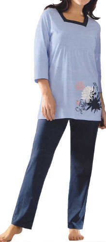 BellaDonnaModen Chicer Pyjama Hausanzug Empire Blau BellaDonnaModen Chicer Pyjama Hausanzug Empire Blau
