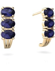 Genuine Sapphire 14kt Yellow Gold Earrings