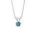 0.91 ct. Blue - I2 Round Brilliant Cut Diamond Solitaire Pendant with Chain