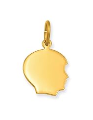 Gold-plated Small Engravable Boys Head Charm