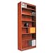 Alera Square Corner Bookcase, Finished Back, Wood Veneer, 7-Shelf, 36 W by 11-3/4 D by 84 H, Medium Cherry