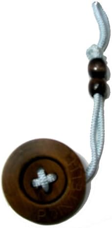 Pointelle Wooden Button Pacifier Holder (Light Blue)