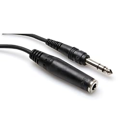 HOSA 1/4�� PHONE (F) - 1/4�� PHONE (M) STRAIGHT, 25 ft. HEADPHONE EXTENSION CABLES.