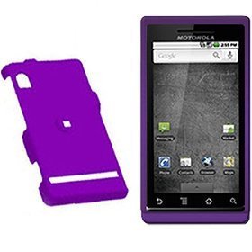 New Purple Rubber Texture Motorola Droid A855 Snap on Cell Phone Case