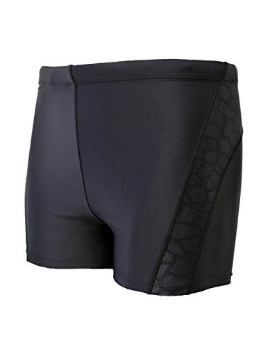 EASEA Men`s Quick Dry Compression Square Leg Swimsuit 3X-Large Black Splice