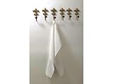 Antique Gold Fleur De Lis Wall Hook Set/6 Iron Glass 3-1/2 X 3-1/4 X 7