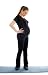 Lovely Pregnant Woman in Black Working out - 36"H x 23"W - Peel and Stick Wall Decal by Wallmonkeys