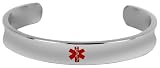 New Stainless Steel Engravable Medical Alert Bangle Bracelet