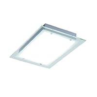 ET2 Lighting E22121-10 Contempra 2-Light 22-Inch Ceiling Flush Mount, Brushed Aluminum with Clear/White