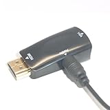 HDMI Stecker zu to VGA+Audio Kabel Konverter Adapter für Full HD HDMI auf VGA Adapter inkl. Audio-Übertragung (Line out) | Konverterkabel | bis zu 1080p / HDTV Unterstützung | digital zu analog | in Schwarz