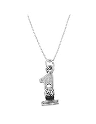 Sterling Silver One Sided Golf Hole in One Necklace