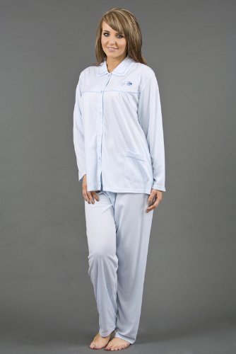 Ladies Brushed Interlock Nightwear Long Sleeve Pyjama Suit Various Colours & Sizes