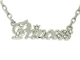 WHITE GOLD PLATED SILVER CRYSTAL PRINCESS NECKLACE