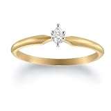  : 10k Yellow Gold Marquise Cut Solitaire Diamond Engagement Ring (1/10 ct, J-K Color, I2-I3 Clarity), Size 5
